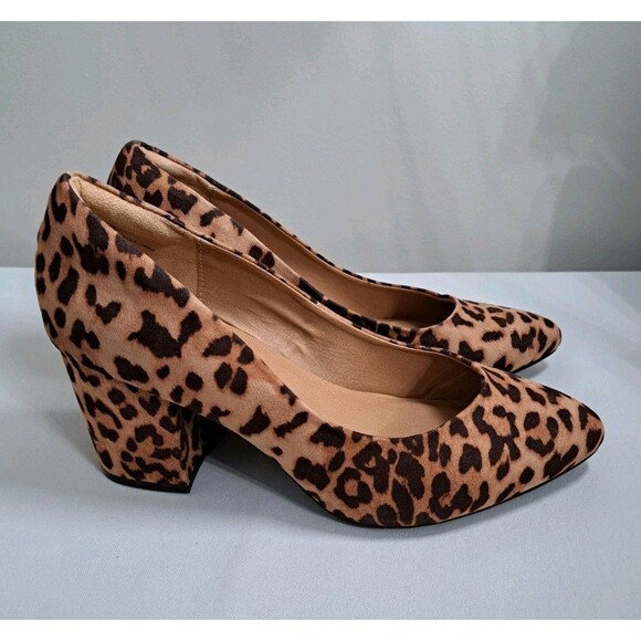 TORRID Leopard Print Pumps Chunky Block 3" Heels Size 8 - Picture 1 of 9
